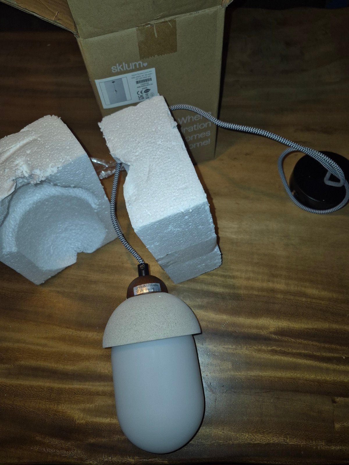 2x Sklum Hanglamp Wabi-Sabi Stijl Beige Steeneffect Matglas, Nieuw, Ophalen of Verzenden, Glas, G9