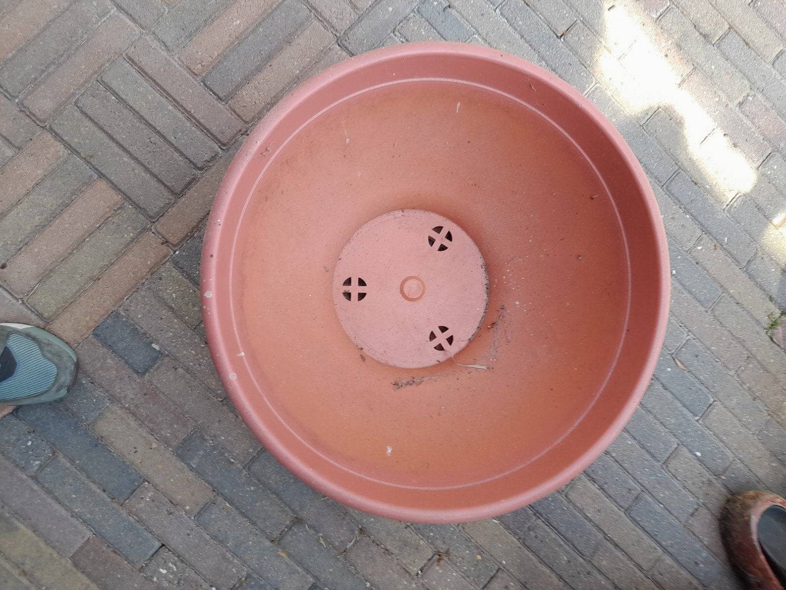 Grote ronde kunststof bloempot voor binnen, 49cm, Ophalen, Kunststof, Gebruikt, 40 cm of meer