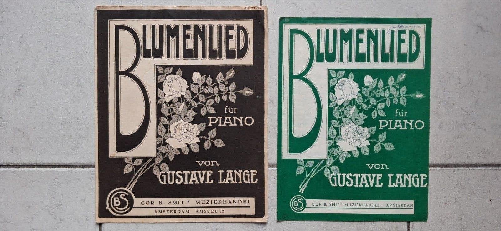 Gustave Lange - Blumenlied (Pianomuziek) samen 1.50, Gebruikt, Klassiek, Ophalen of Verzenden, Artiest of Componist