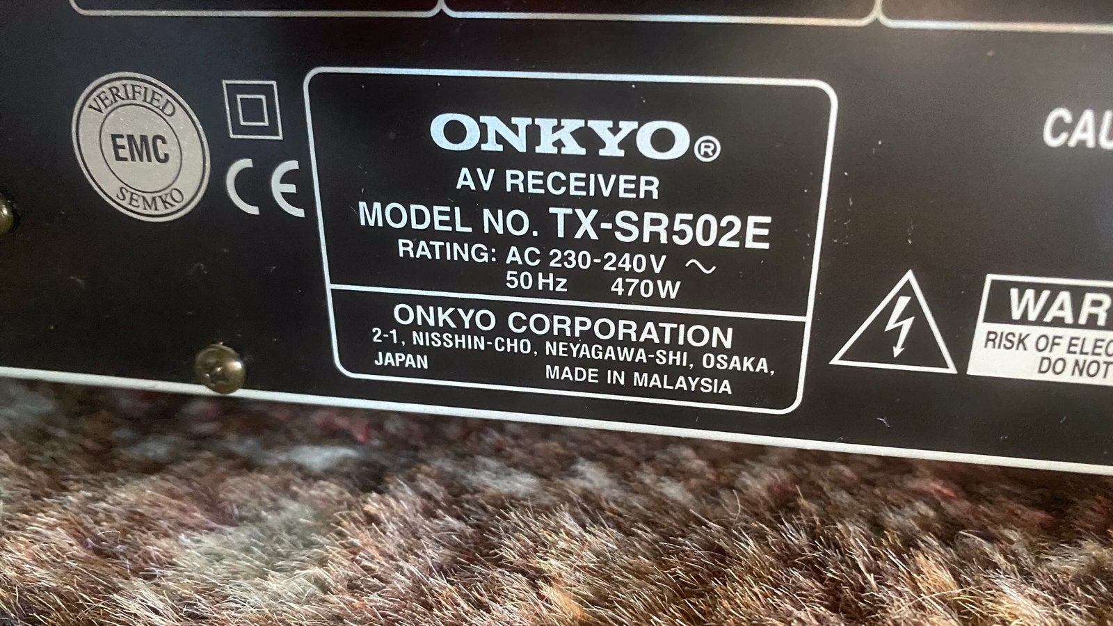 Onkyo TX-SR502E AV receiver voor hobbyist, Audio, Tv en Foto, Versterkers en Receivers, Ophalen, Gebruikt, 120 watt of meer, Onkyo