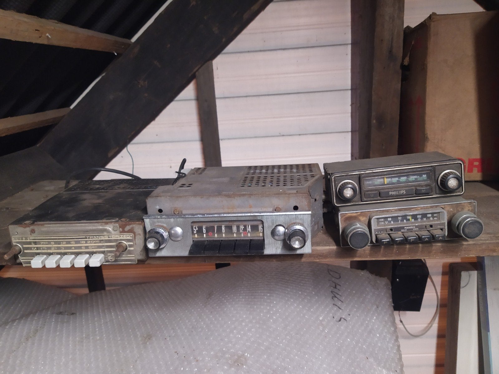 Vintage autoradio's - Philips en Transonic (4 stuks), Ophalen of Verzenden, Gebruikt