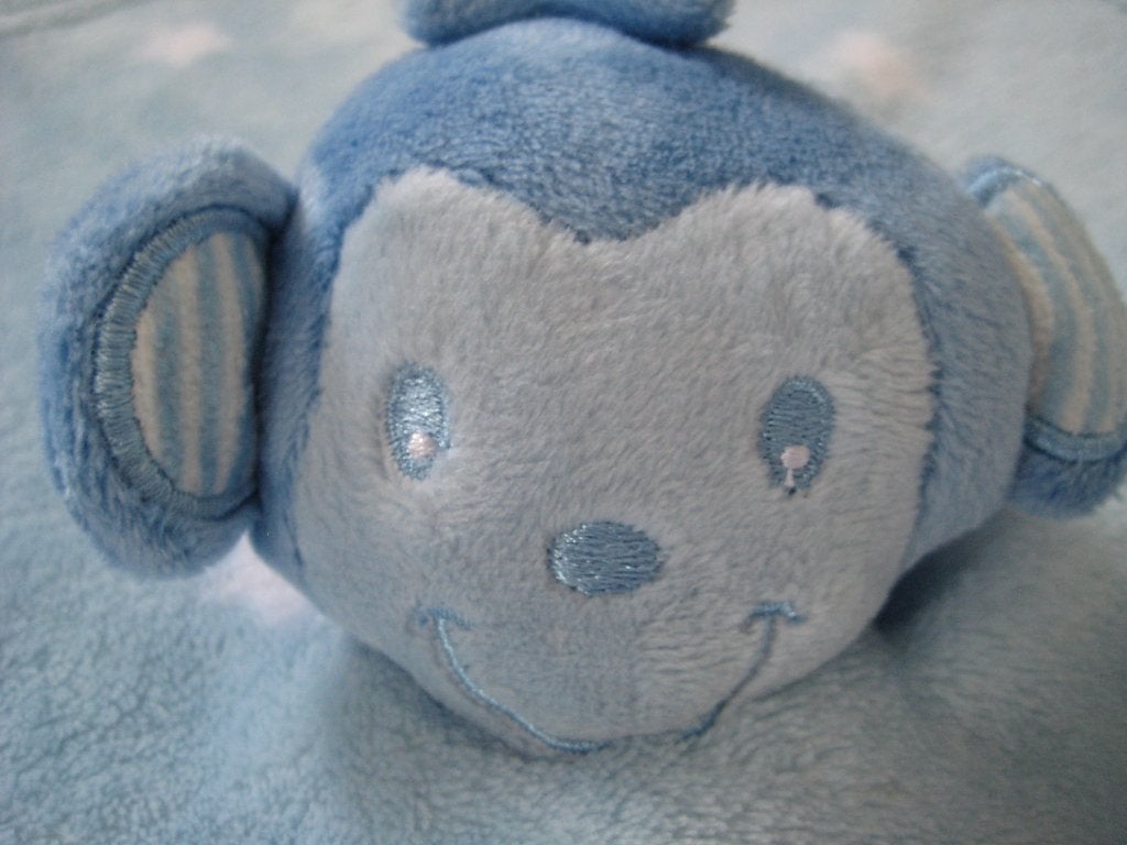 Knuffeldoekje blauw aapje blauw met witte sterren 40x40 cm, Ophalen of Verzenden, Zo goed als nieuw, Overige typen