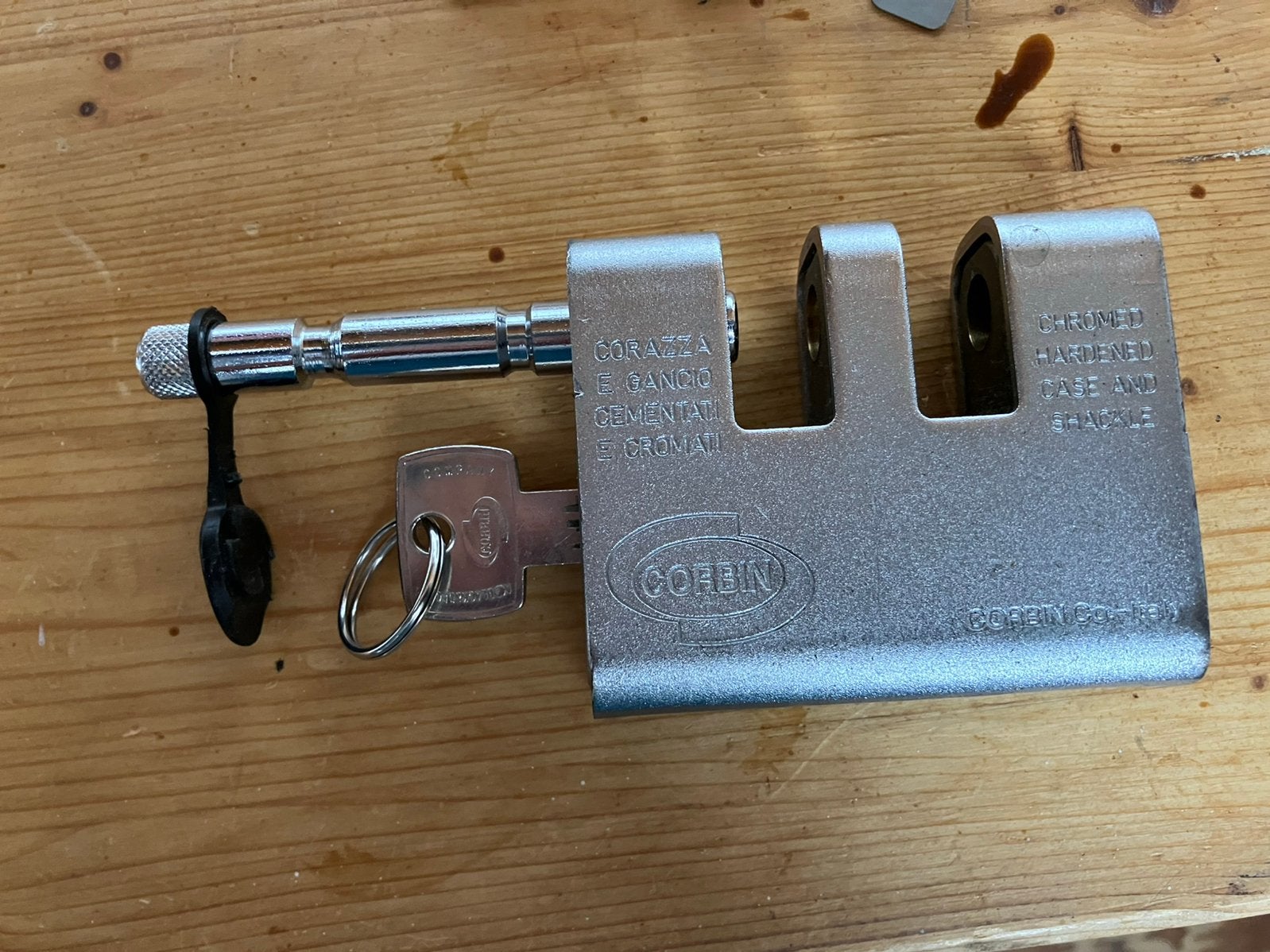 Corbin kettingslot, Ophalen of Verzenden, Zo goed als nieuw, IJzer, Slot