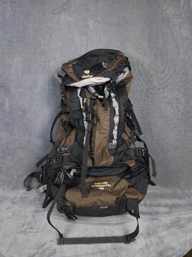Deuter Rugzak Aircontact Pro 55+15 SL Bruin Zwart Hiking, ., Ophalen of Verzenden, Zo goed als nieuw, .