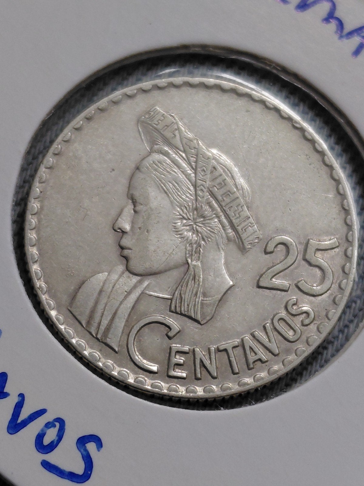 Guatemala 25 Centavos 1961 - Zilver, Postzegels en Munten, Munten | Amerika, Verzenden, Midden-Amerika, Losse munt, Zilver