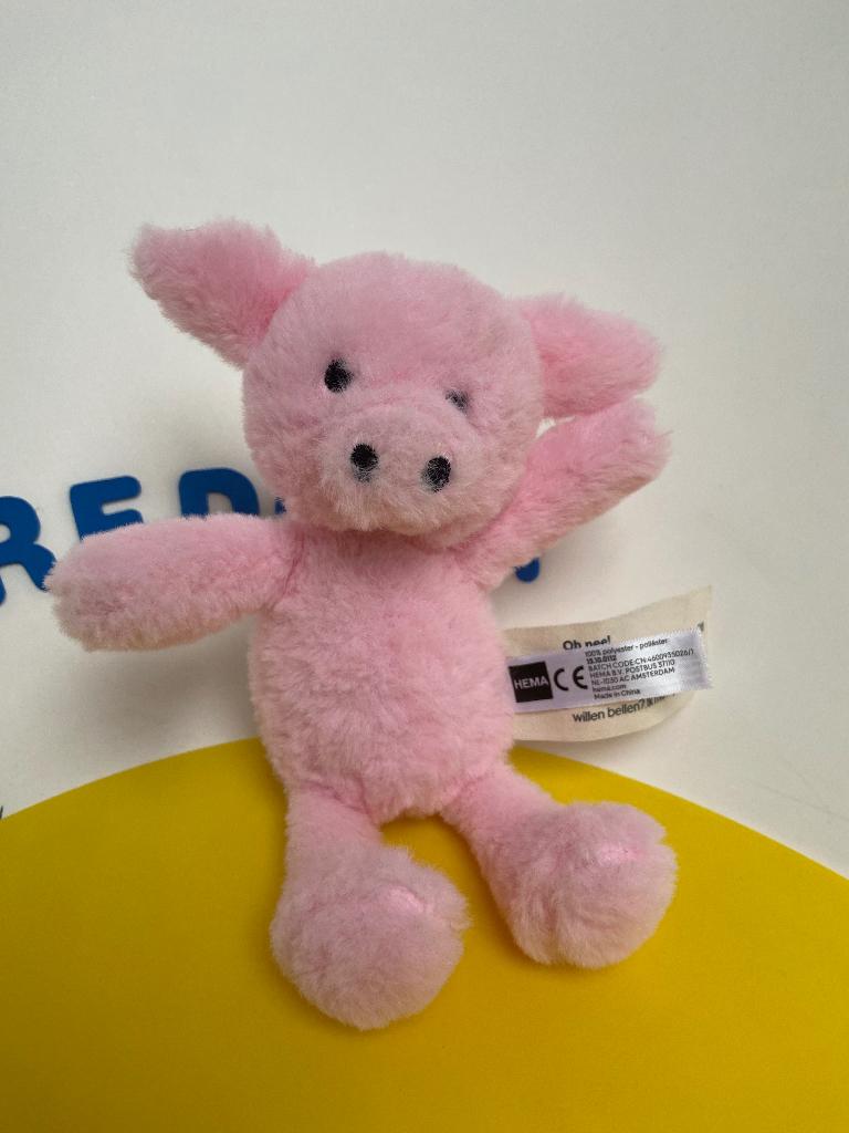 K1381 hema varken varkentje roze, Kinderen en Baby's, Speelgoed | Knuffels en Pluche, Ophalen of Verzenden, Overige typen