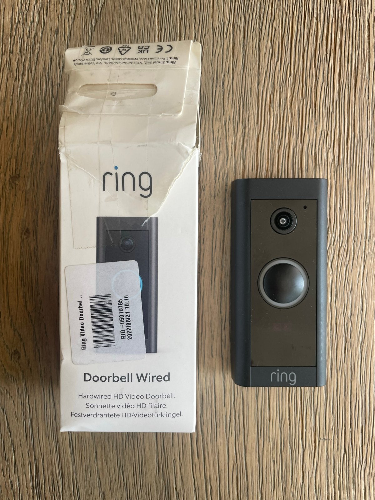 Ring Video Deurbel Wired - Slimme Deurbel met HD Video, Ophalen of Verzenden, Ingebouwde camera, Nieuw, Bedraad