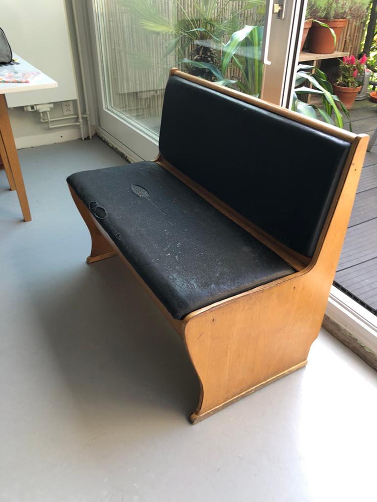 Bankje voor eettafel/ klepbank vintage, Huis en Inrichting, Ophalen, Gebruikt, 75 tot 100 cm, Minder dan 150 cm