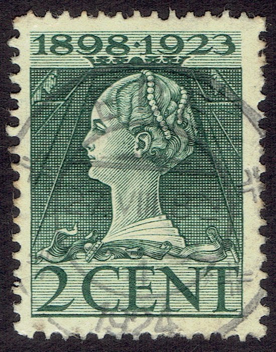 Nederland 1923, Jubileum uitgave, 2 cent., Postzegels en Munten, Verzenden, T/m 1940, Gestempeld