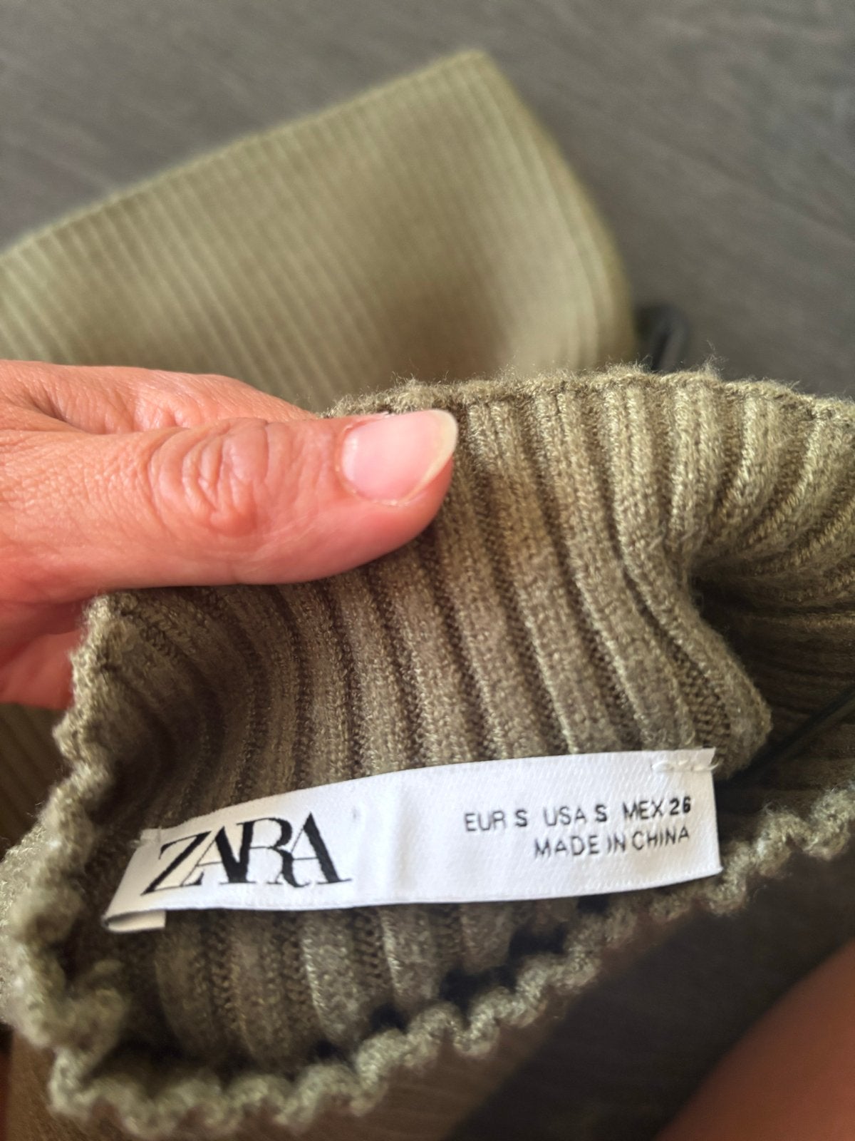 Zara geribbelde mouwloze coltrui - maat S, Ophalen of Verzenden, Zo goed als nieuw, Groen, Maat 36 (S)