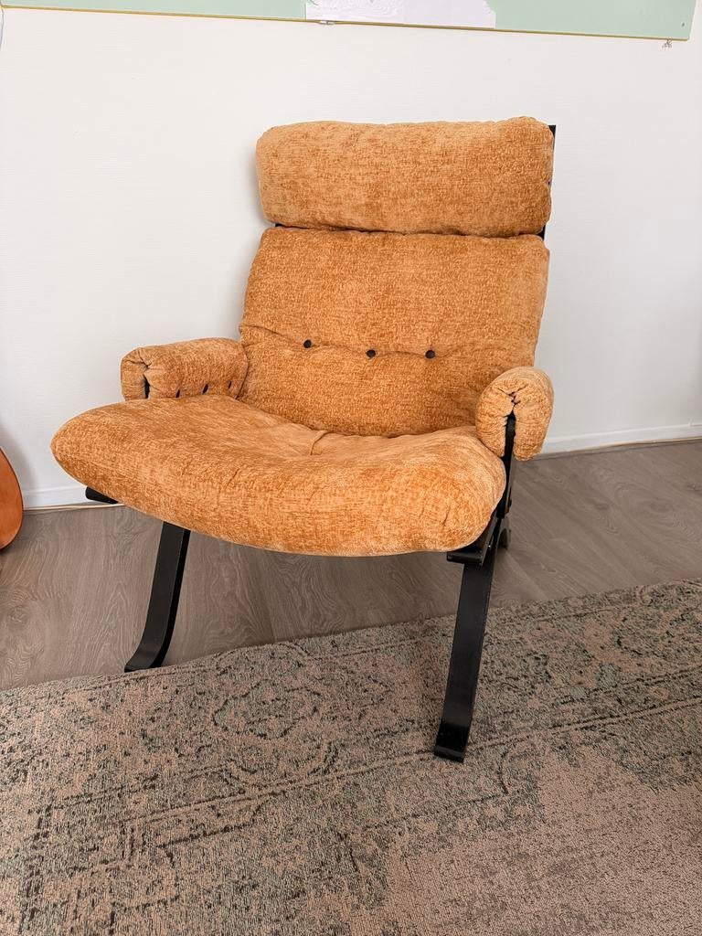 Vintage relax fauteuil Ingmar Relling relax stoel, fauteuil, Huis en Inrichting, Fauteuils, Ophalen, Zo goed als nieuw, Stof, 50 tot 75 cm