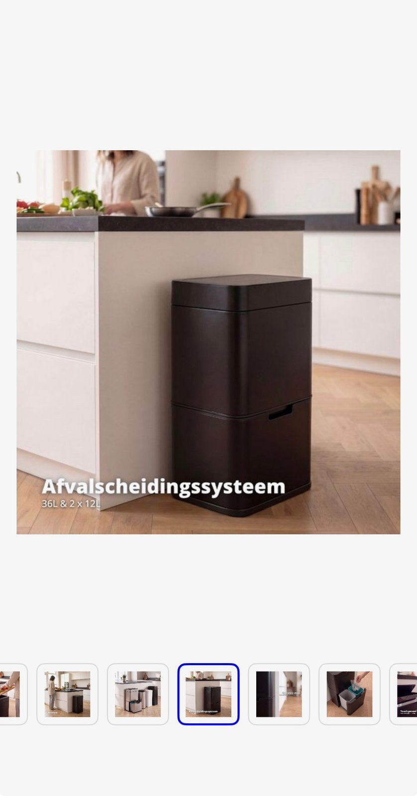Mooie matte Flinq Vuilnisbak met meerdere vakken en sensor, 40 liter of meer, Ophalen, Nieuw, Kunststof