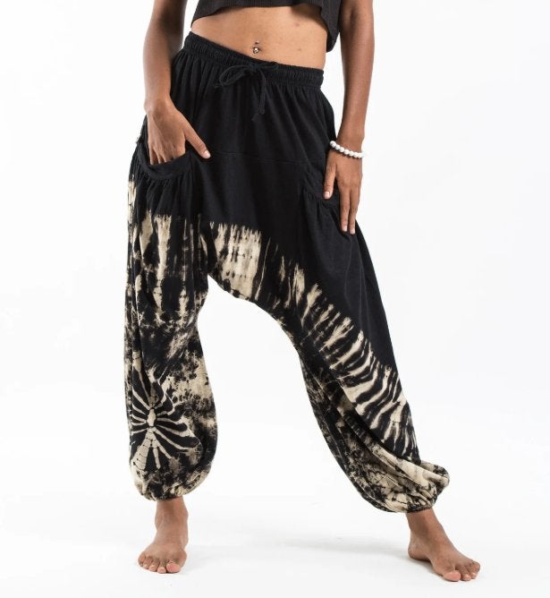 'Harempants' Katoenen harembroek One Size, Kleding | Dames, Maat 38/40 (M), Zwart, Ophalen of Verzenden, Zo goed als nieuw