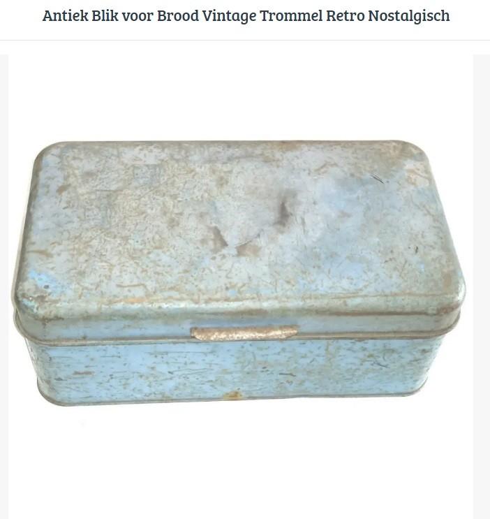 Antiek Blik voor Brood Vintage Trommel Retro Nostalgisch, Verzamelen, Blikken, Ophalen of Verzenden, Gebruikt, Overige
