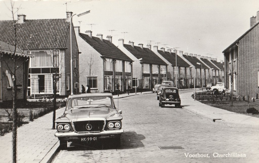 Voorhout  - Churchilllaan, Ophalen of Verzenden, 1960 tot 1980, Ongelopen, Zuid-Holland