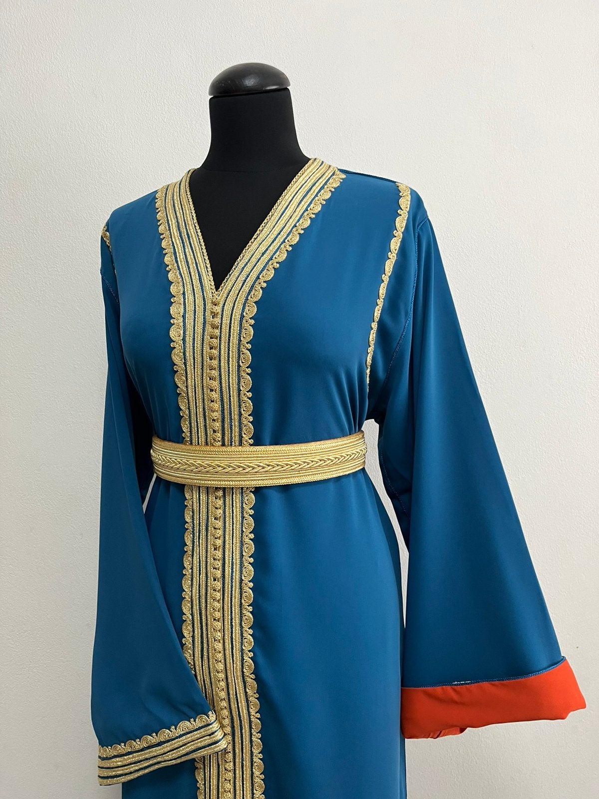 Caftan Marokkaanse jurk, Overige typen, Blauw, Maat 42/44 (L), Nieuw
