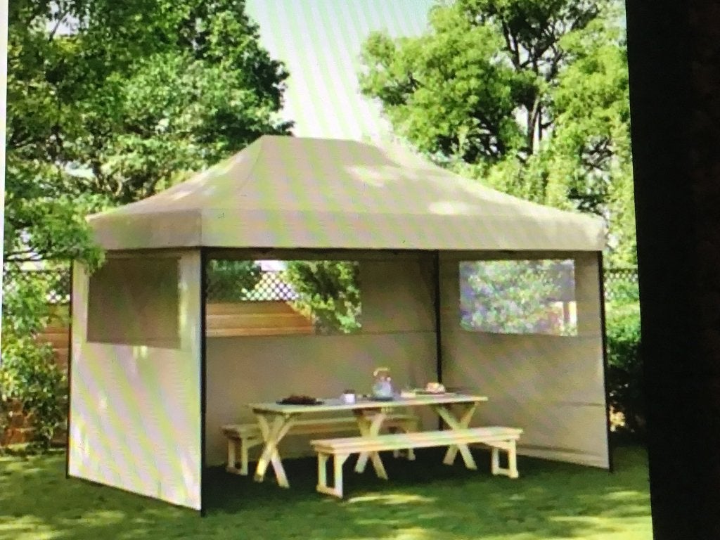 vidaXL Partytent inklapbaar pop-up met 4 zijwanden taupe, Ophalen, Opvouwbaar, Partytent, Minder dan 4 meter