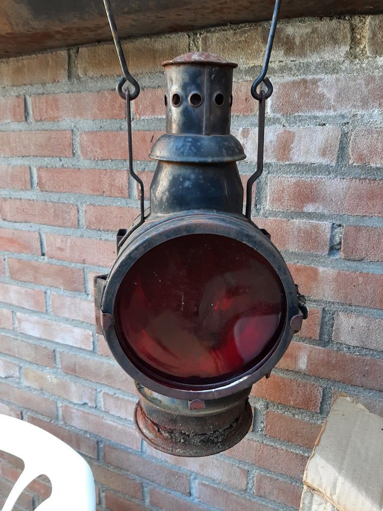 Oude seinlamp / treinlamp, Antiek en Kunst, Ophalen