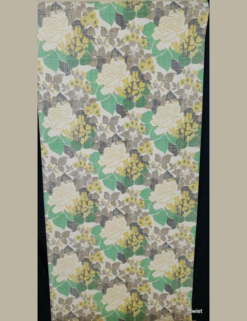 13083 Jaren 70 gestilleerd retro vintage bloemen behang, Ophalen of Verzenden, 75 m² of meer, Geel