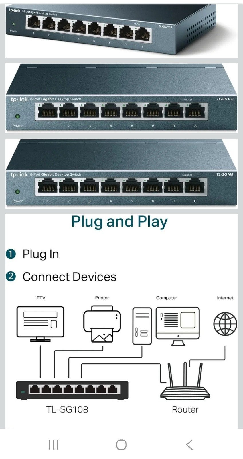 TP-Link TL-SG108 8-Poorts Gigabit Desktop Switch - Nieuw, Computers en Software, Netwerk switches, Nieuw, Ophalen of Verzenden