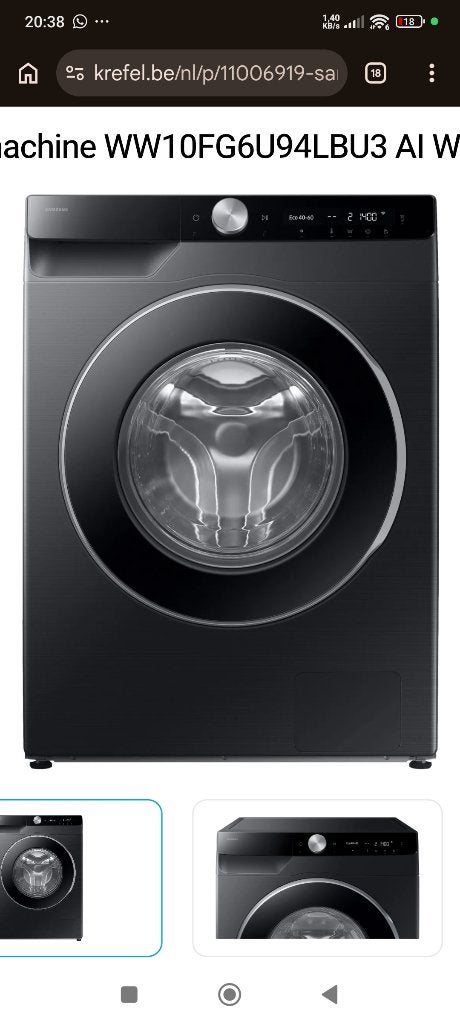 Samsung Bespoke Wasmachine 11kg voor klussers en onderdelen, Ophalen, 1200 tot 1600 toeren, 10 kg of meer, Energieklasse A of zuiniger