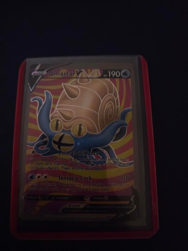 Omastar V Full Art 174/195 - Pokémon Kaart, Ophalen of Verzenden, Zo goed als nieuw, Losse kaart