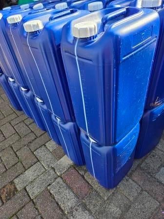 Blauwe bussen van 25 L (Tonnen,Vaten) Per 10 stuks 1 GRATIS, Minder dan 75 liter, Ophalen, Zo goed als nieuw, Kunststof