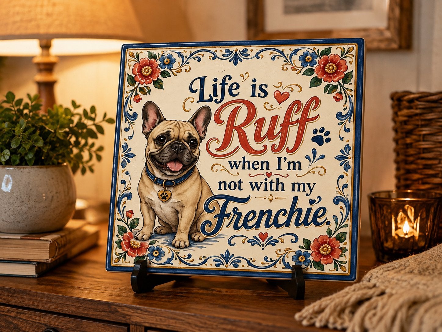 Life is Ruff - Franse Bulldog tegel, Verzenden, Nieuw