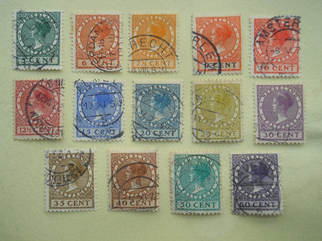 Nederland 1924 Koningin Wilhelmina serie Nvph.149-162 gest., Ophalen of Verzenden, T/m 1940, Gestempeld
