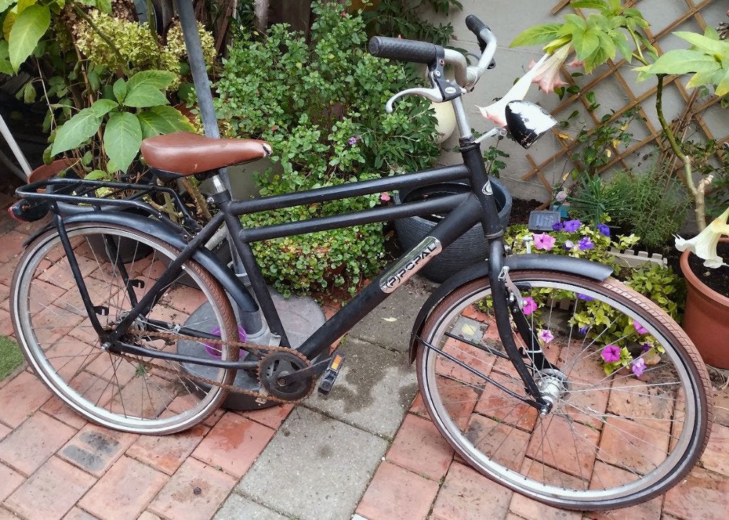 Popal transport 26" + omafiets opknapper/voor onderdelen!, Gebruikt, Popal transport fiets, Handrem, Trommelrem