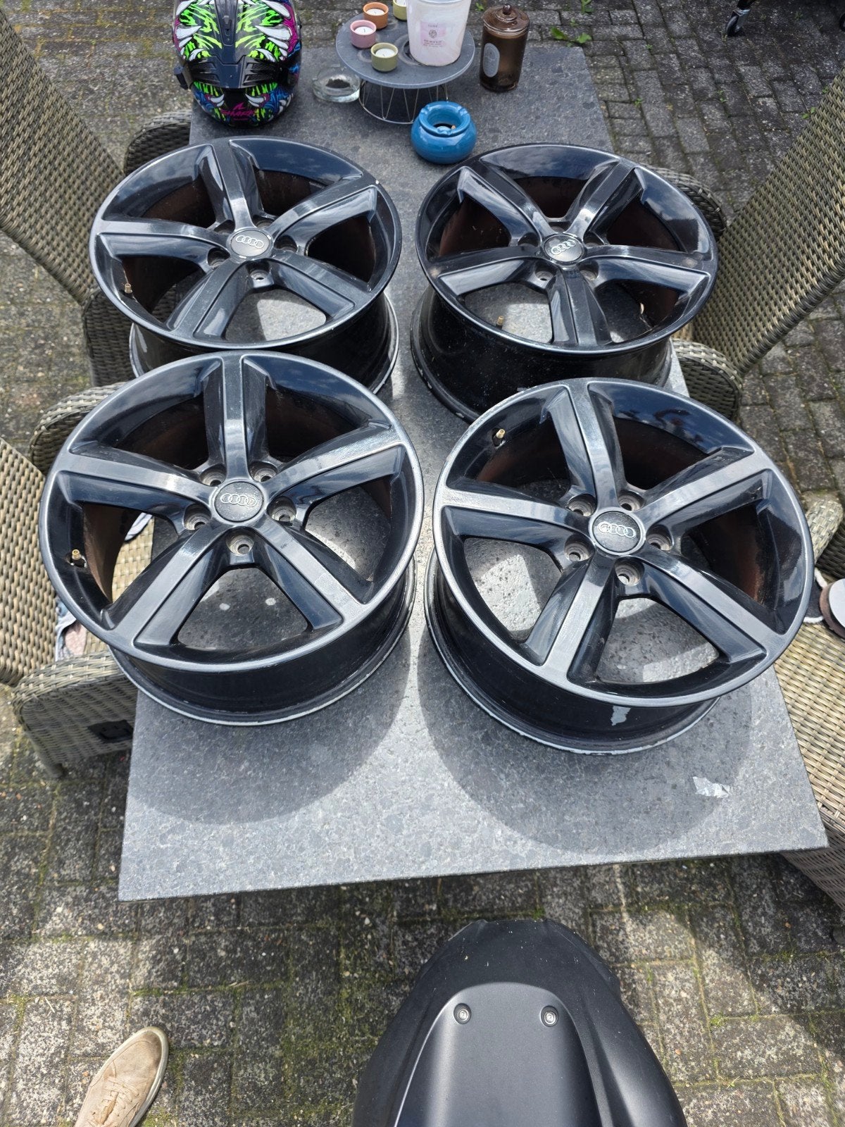 Set van 4 Audi velgen - 17 inch, Auto-onderdelen, Banden en Velgen, Ophalen, Gebruikt, Velg(en), 17 inch