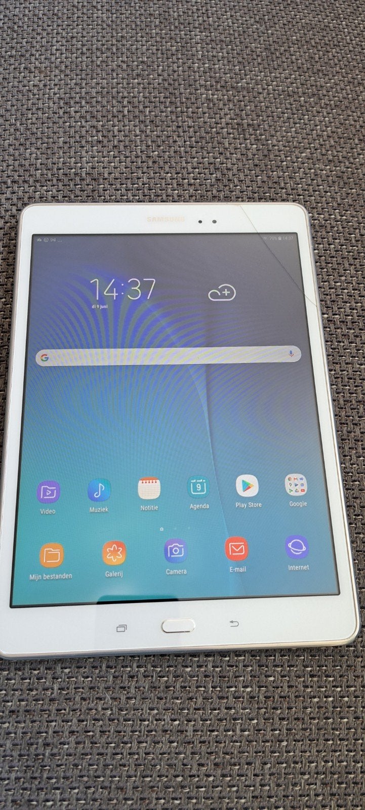 Samsung Galaxy Tab A SM-T550 16GB Wit (Barst in scherm), Computers en Software, Android Tablets, 9 inch, Gebruikt, Ophalen of Verzenden