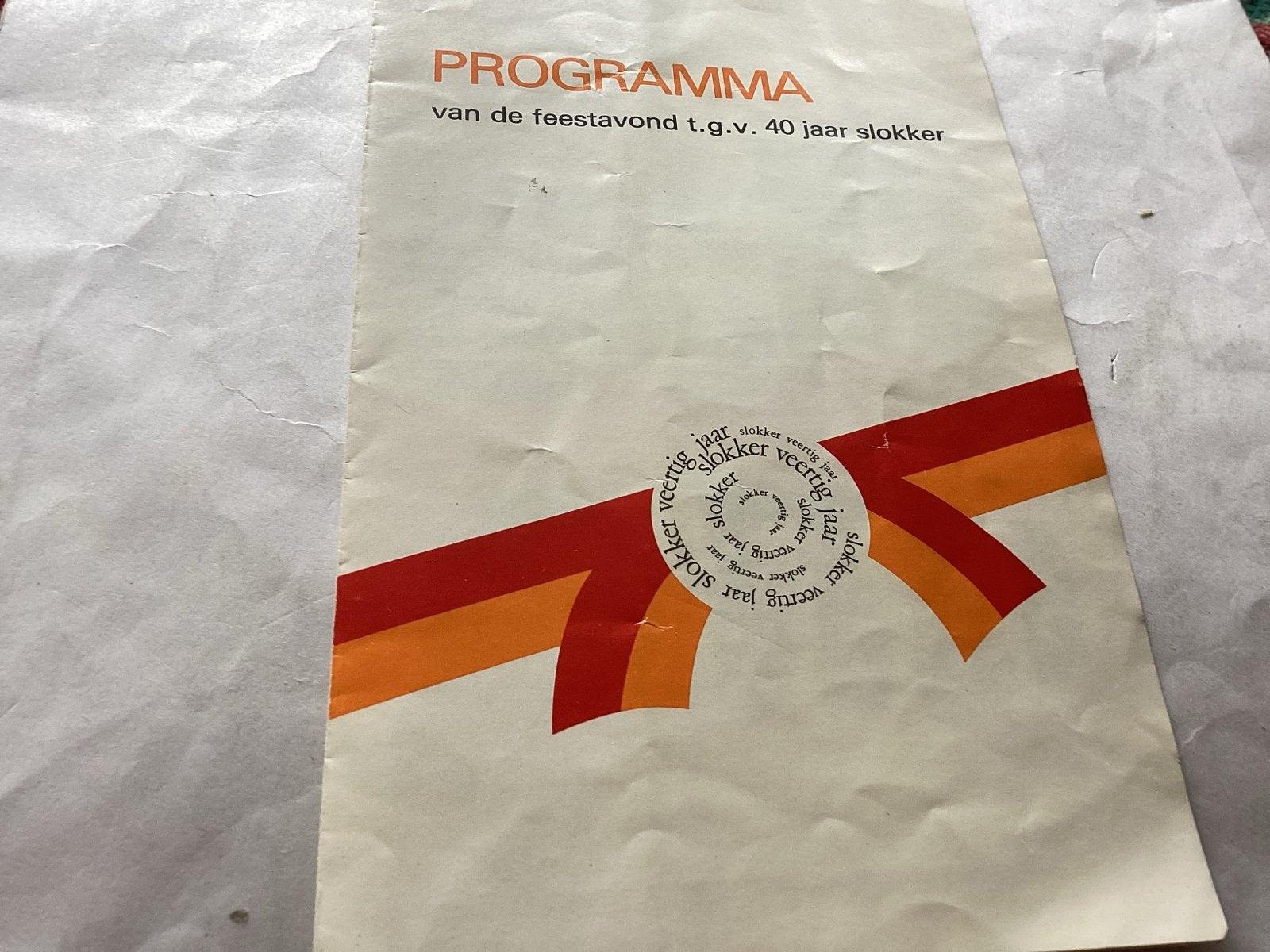 Programma feestavond t.g.v. 40 jaar Slokker, Ophalen of Verzenden