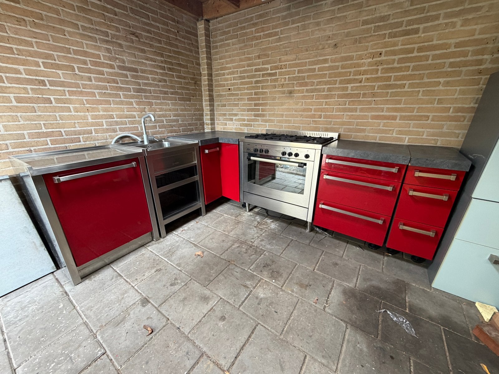 M-system module keuken met rvs onderdelen, Gebruikt, Overige kleuren, Overige typen, Ophalen of Verzenden