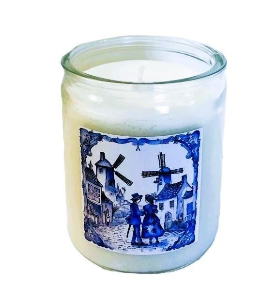 Set cadeau kaarsen in glazen delfts blauw haan - man vrouw, Overige materialen, Verzenden, Wit, Nieuw