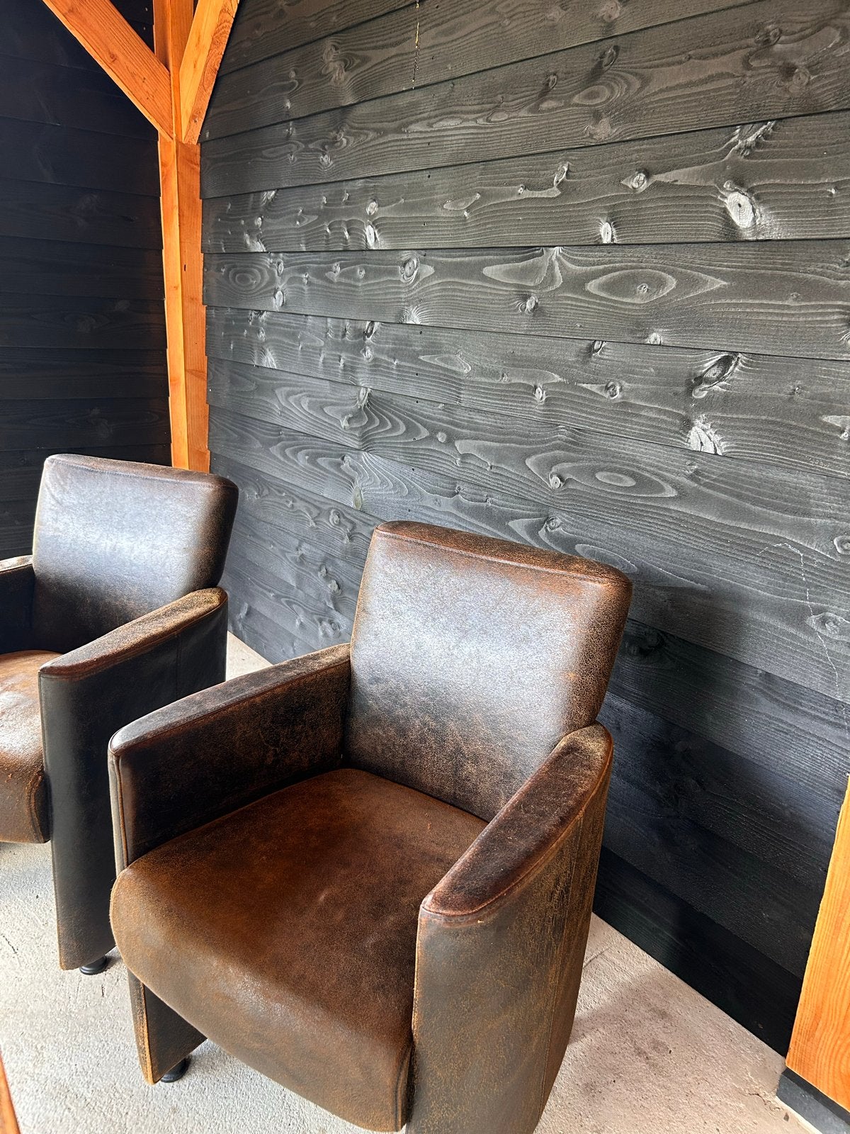 6x Lederen Stoelen - Comfortabel en Stijlvol, Huis en Inrichting, Ophalen, Gebruikt, Bruin, Leer