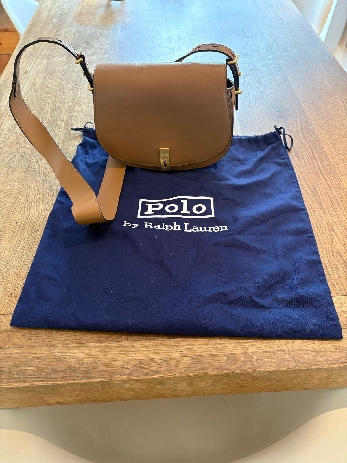 Polo Ralph Lauren schoudertasje - Zo goed als nieuw, Verzenden, Nieuw, Bruin, Schoudertasje