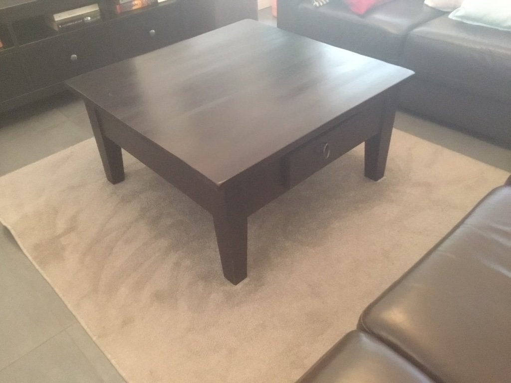 Salontafel, massief hout, zo goed als nieuw, Huis en Inrichting, Tafels | Salontafels, Ophalen, 50 tot 100 cm, Vierkant, 50 tot 100 cm