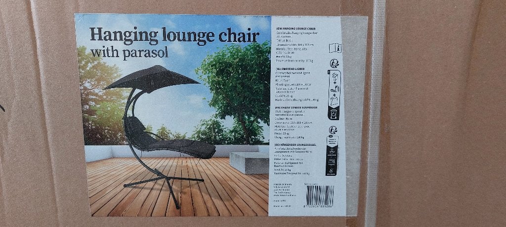 zwevend ligbed / lounge stoel incl standaard en parasol !, Tuin en Terras, Ophalen, Nieuw, Overige materialen