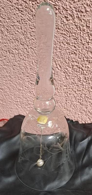 Kristallen bel met parel, Antiek en Kunst, Antiek | Glas en Kristal, Ophalen of Verzenden