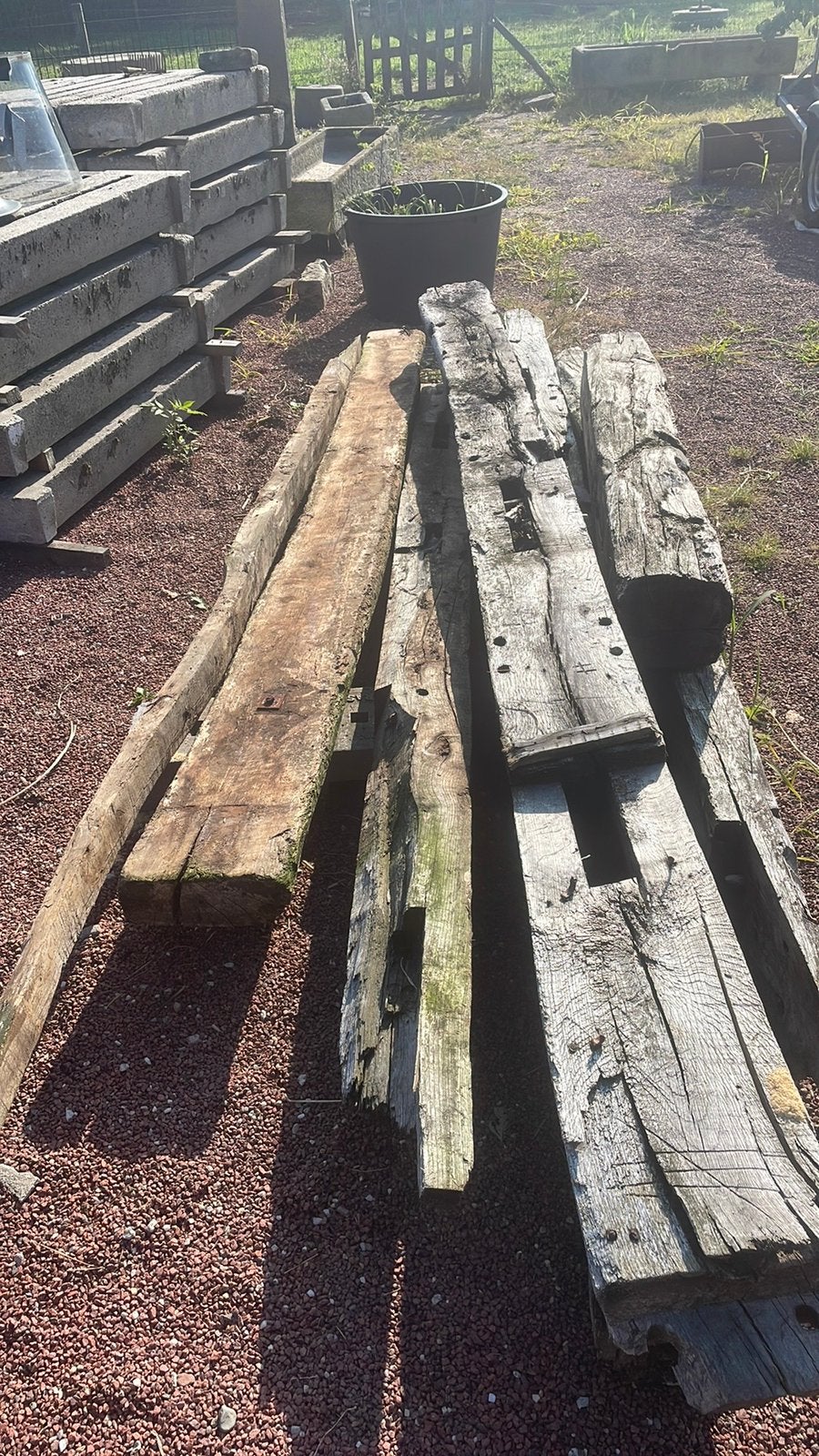 Eiken gebinten, Ophalen of Verzenden, Zo goed als nieuw, 250 cm of meer, Balken