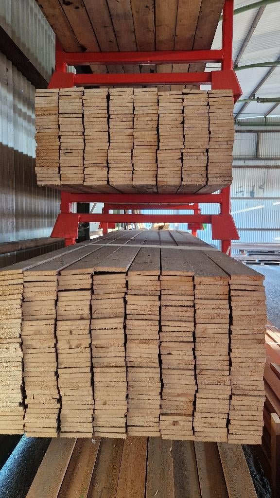 Vuren latten planken lambrisering ( 232 ), Doe-het-zelf en Verbouw, Hout en Planken, Ophalen, Minder dan 25 mm, Zo goed als nieuw