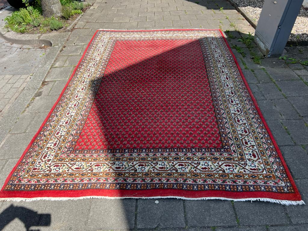 Prachtige handgeknoopte indiaans tapijt 300cmX200cm, 200 cm of meer, Ophalen of Verzenden, Zo goed als nieuw, Rechthoekig
