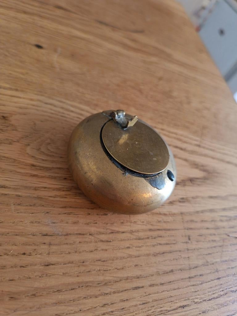 Vintage messing asbak met deksel, Ophalen of Verzenden