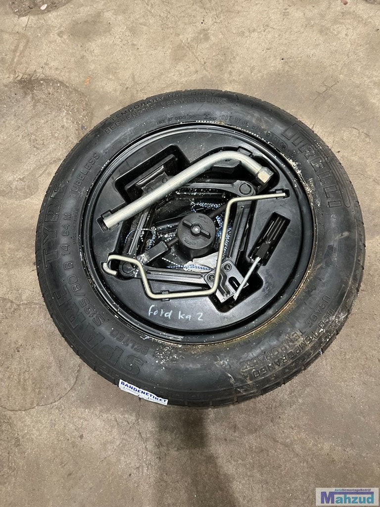 FORD KA 2 Thuiskomer krikset 4x98 58.1 14 inch reservewiel, Auto-onderdelen, Gebruikt, Info@ford.com, Ophalen of Verzenden, Band(en)