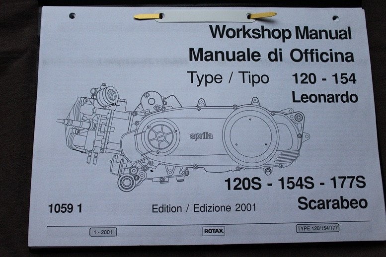 Rotax Scarabeo 120S 154S 177S 2001 workshop manual Leonardo, Ophalen of Verzenden, Overige merken