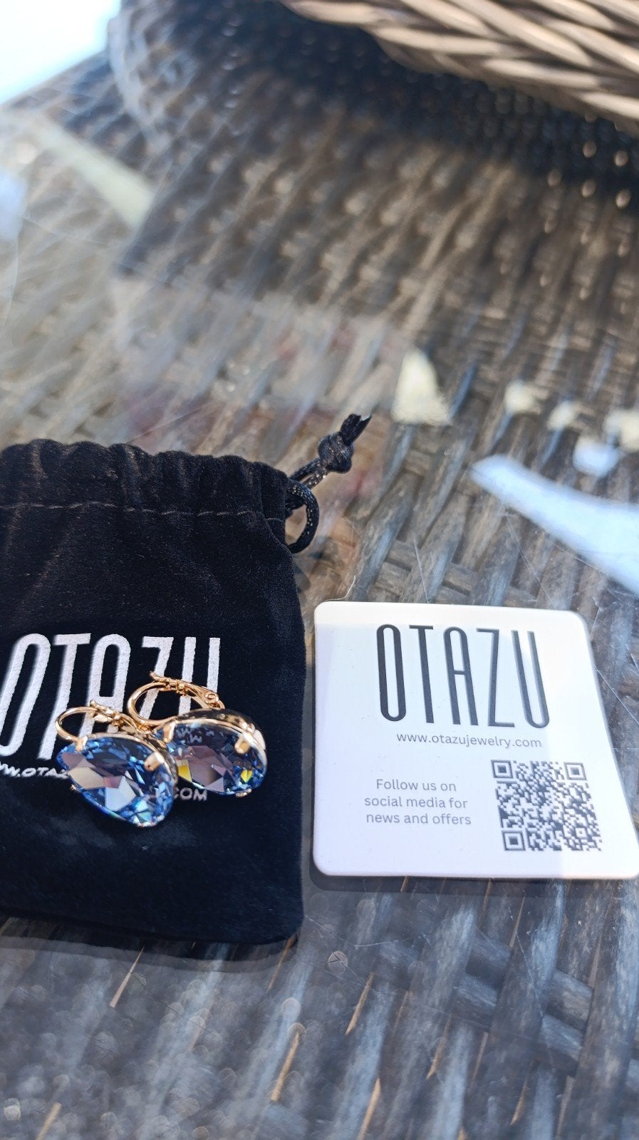 Otazu Macrima Oorbellen Blauw + code voor 10€ korting, Ophalen of Verzenden, Nieuw, Geel, Zilver