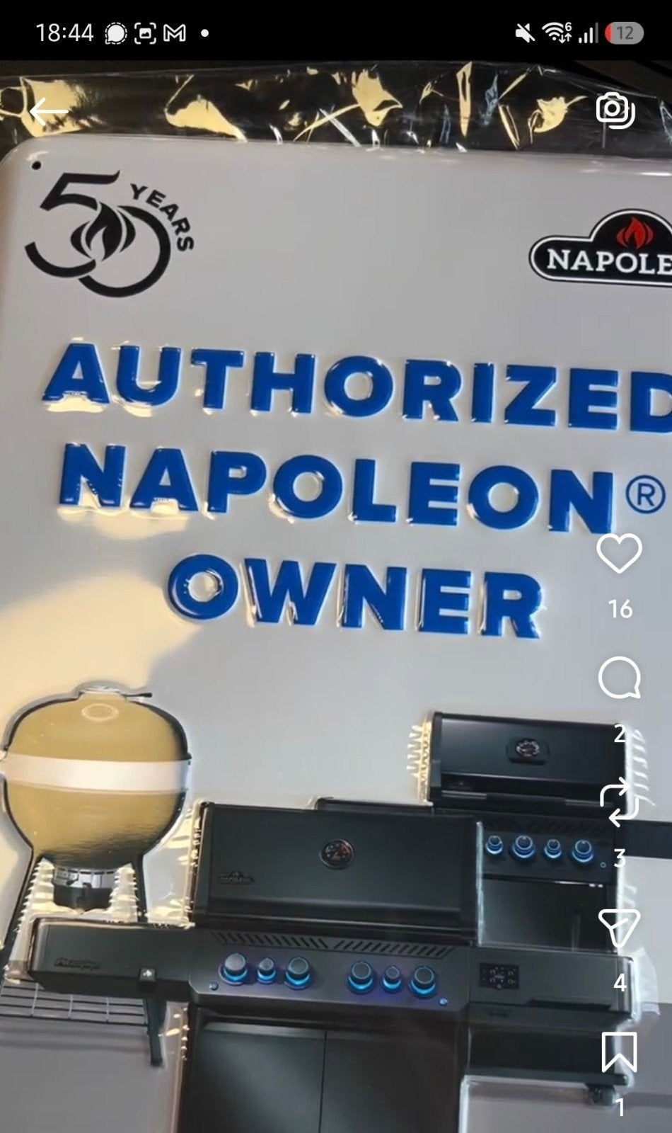 Napoleon BBQ Aluminium Wandbord – Nieuw & Ongebruikt, Huis en Inrichting, Metaal, 36 cm, Meerkleurig, Nieuw