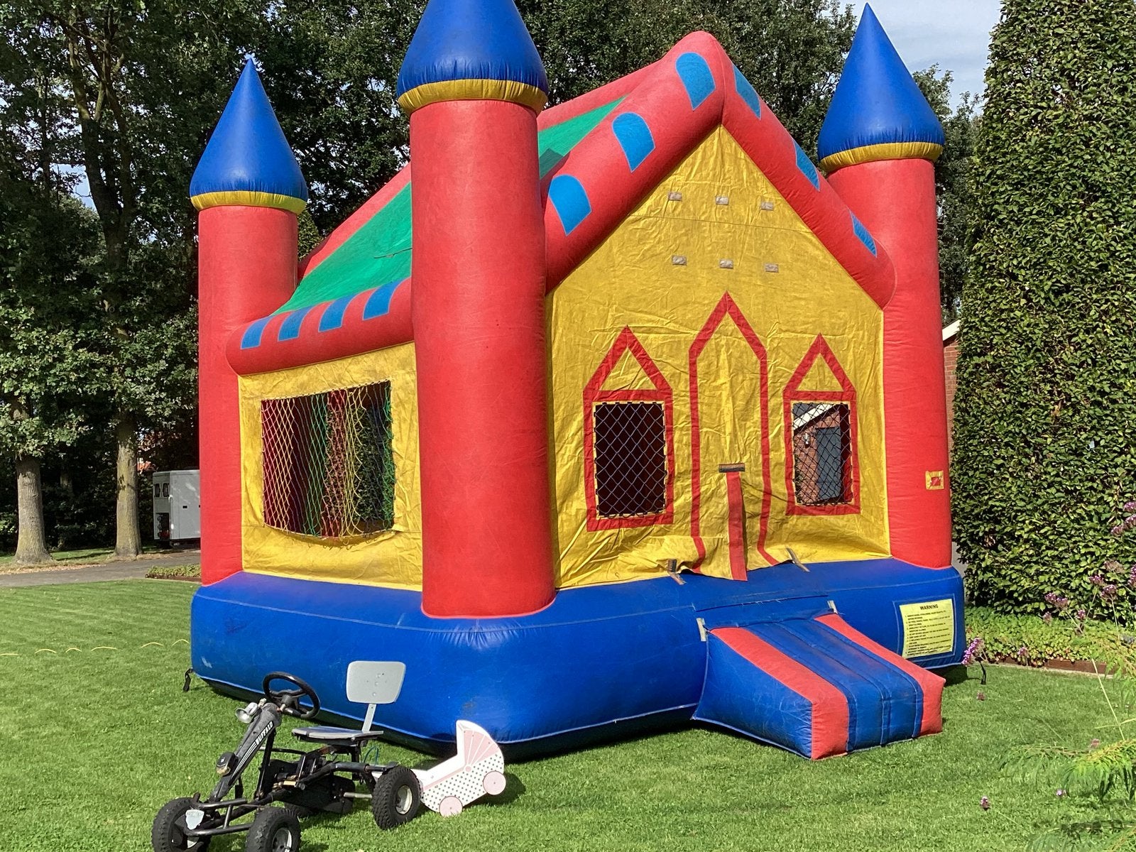 Springkasteel springkussen luchtkasteel kinderfeestje, Ophalen, Gebruikt