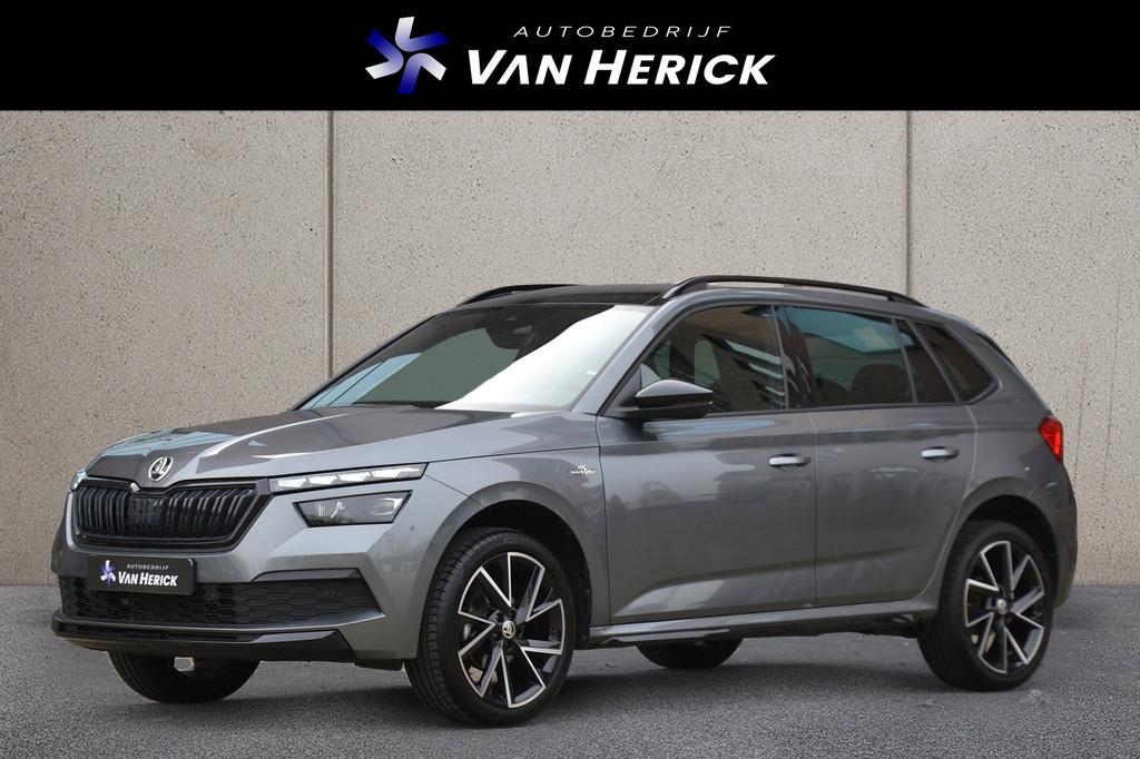 Skoda Kamiq 1.0 TSI Monte Carlo | Panoramadak | Virtual Cock, Stof, Gebruikt, Zwart, 610 kg